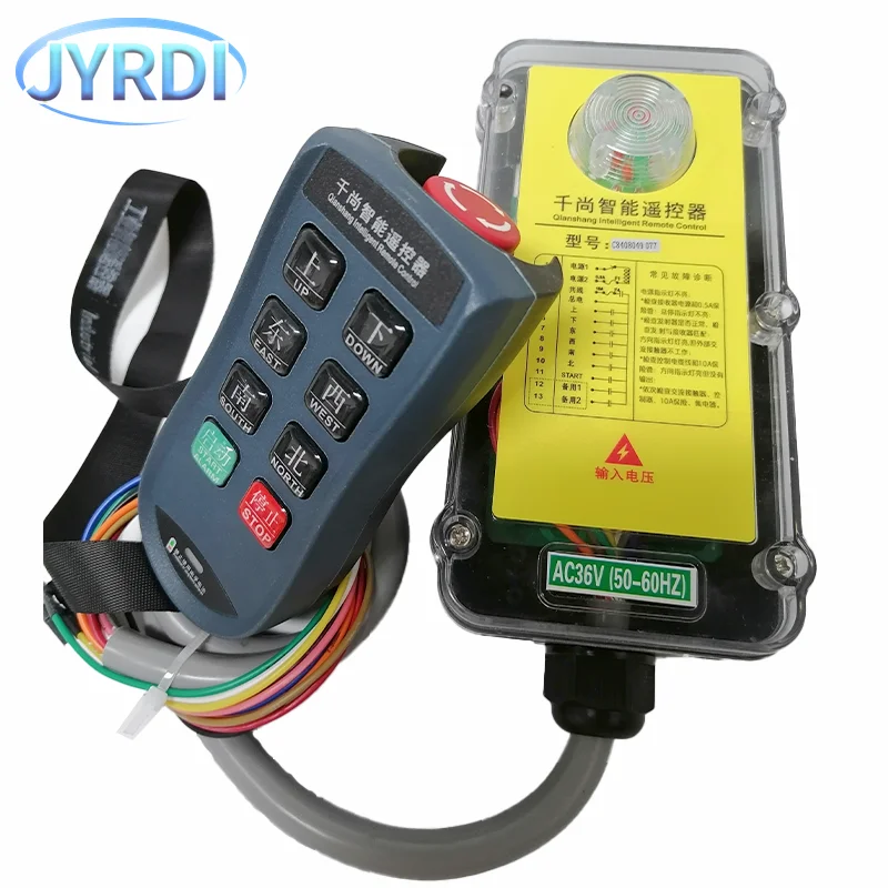 A6S 6 Buttons Single Speed Industrial Wireless Radio Crane Remote Control Switches Hoist Overhead Bridge Crane Lift Control