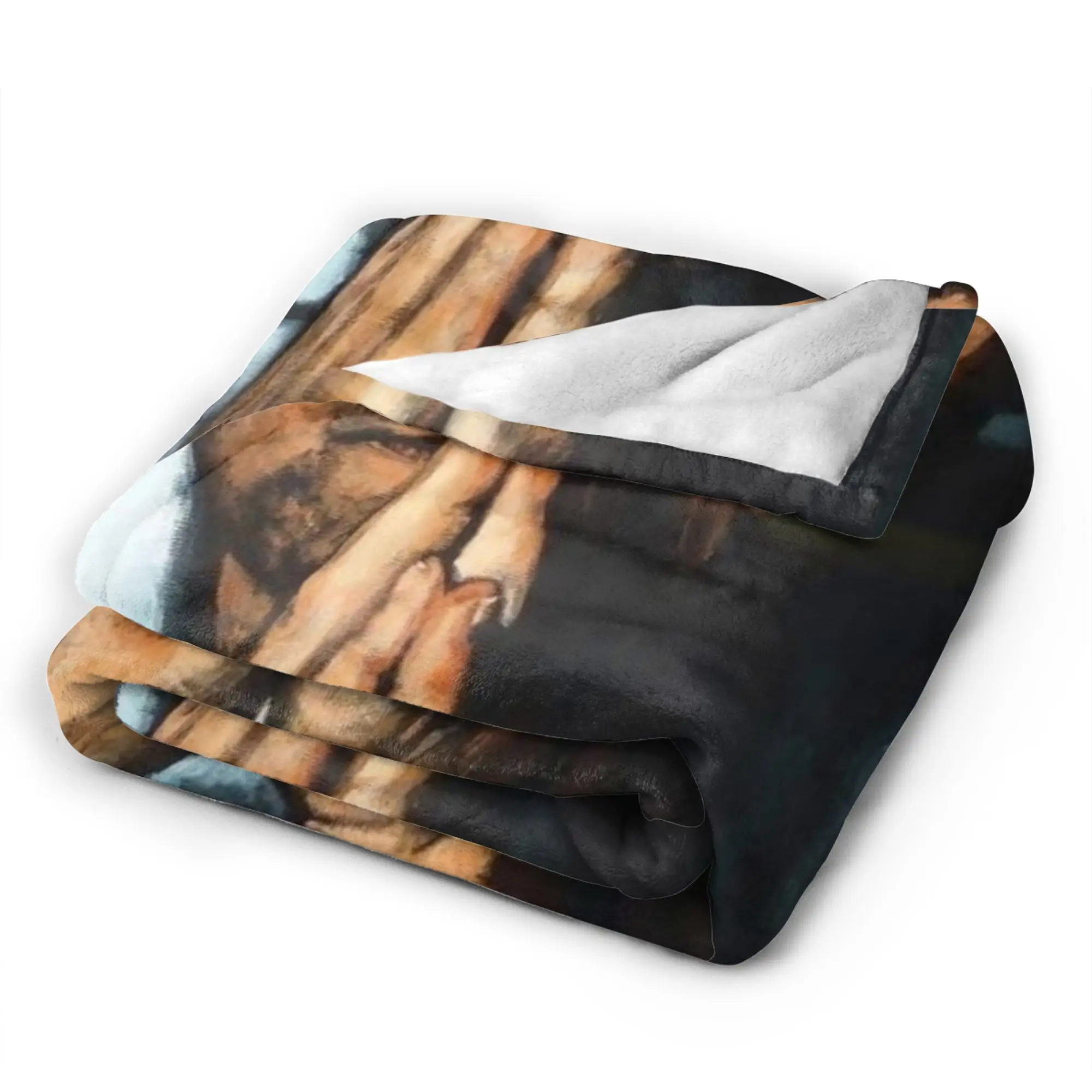 Charlie Kirk Portrait Art Painting Blankets Winter  Warm Soft Throw Blanket For Girls Home Decor Flannel Bedspread Bed Cover