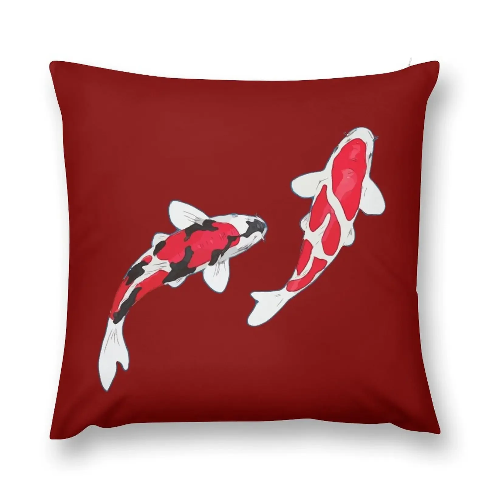 Koi Fish Kuhaku Showa Sanke Throw Pillow Couch Pillows ornamental pillows pillow