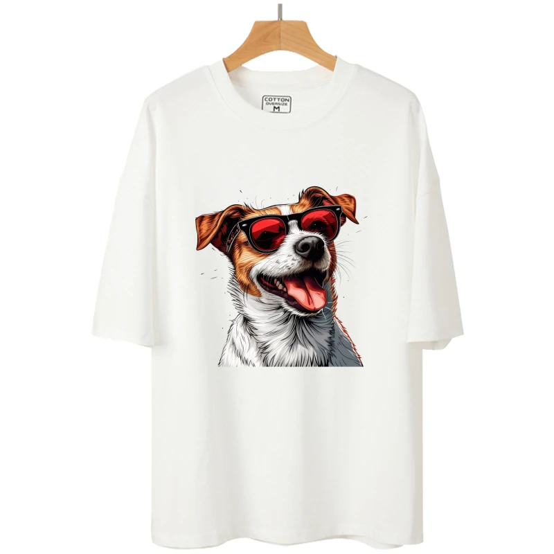 24cm Fashionable and Handsome Dog with Sunglasses Cute Heat Transfer Printing Stickers Canvas Bag Shirt Ironing Vinyl Stickers view 3