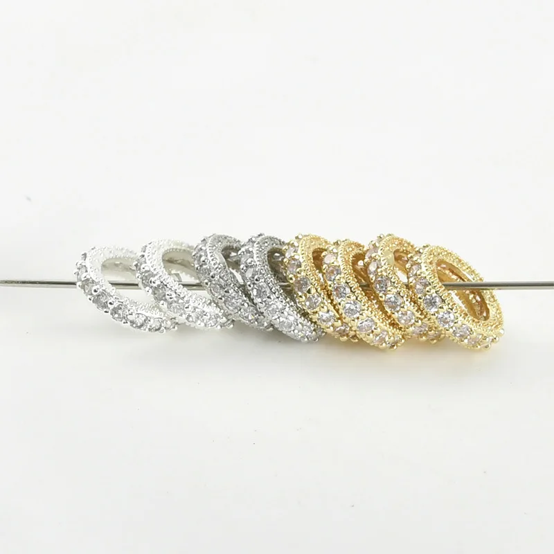 18k Copper Plated Gold Thick Silver Color Retention Large Hole Wheel Bead Spacer DIY Handmade Bracelet Necklace Accessories