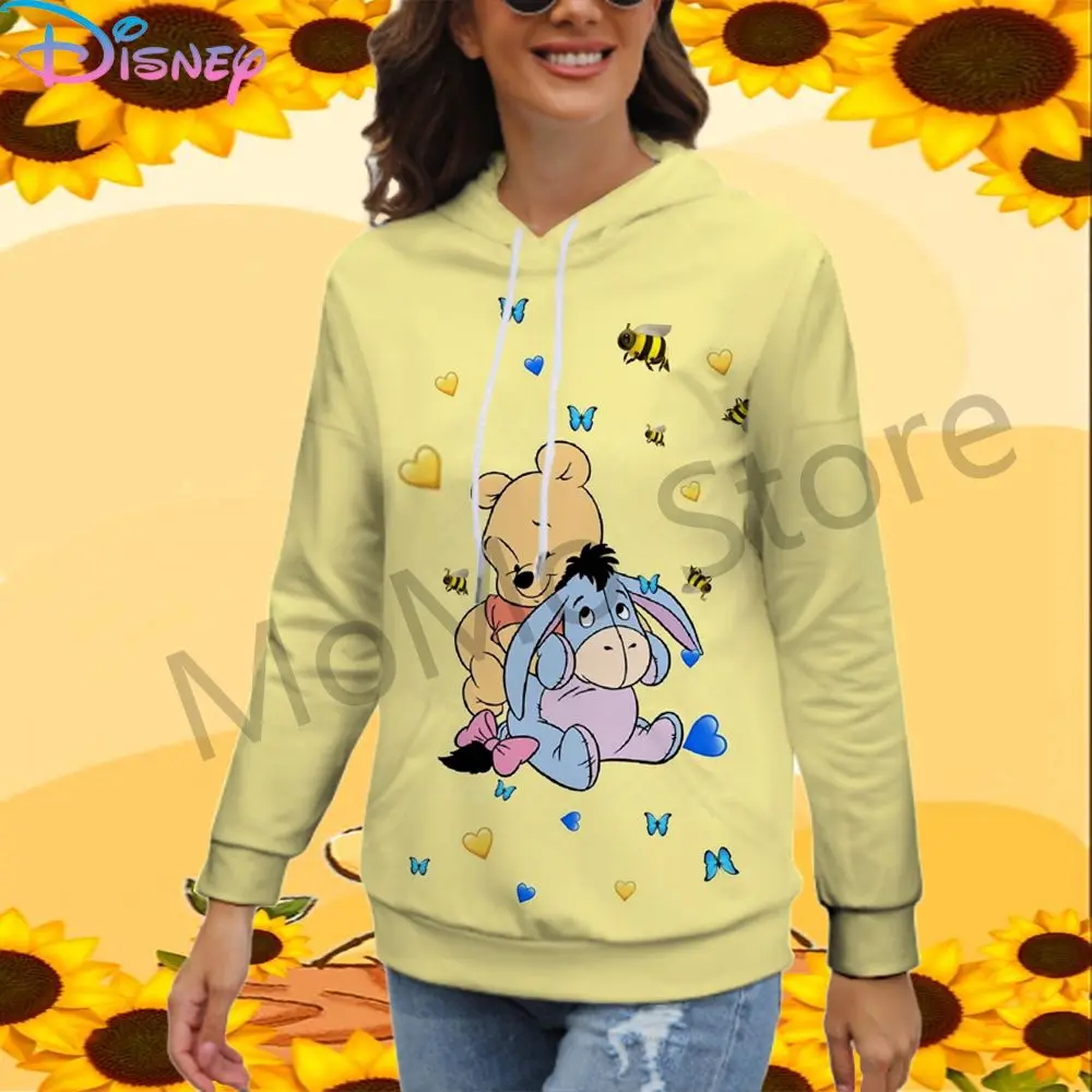 

Disney Winnie The Pooh Women's Hoodies Kawaii Ladies Fashion High Quality Woman Clothing 2024 3D Print Y2k Winter Streetwear New