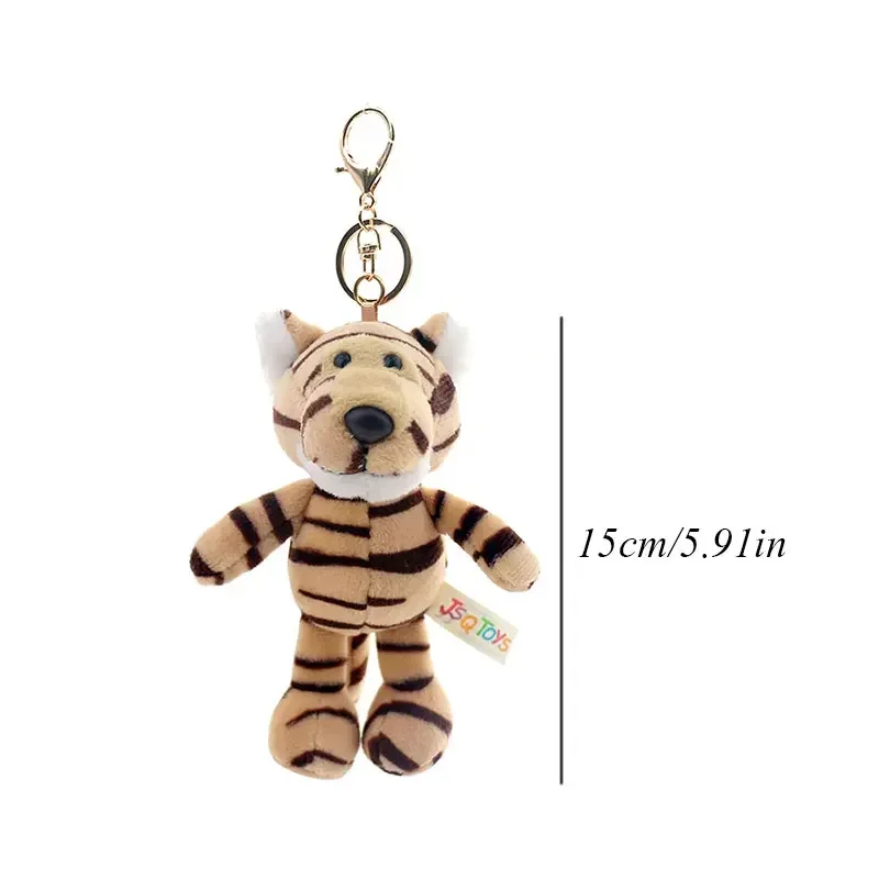 Cute Cartoon Animal Plush Keychain Elephant Turtle Lion Wolf Hippopotamus Koala Raccoon Tiger Cat Deer Bear Plush Soft Toy Girl