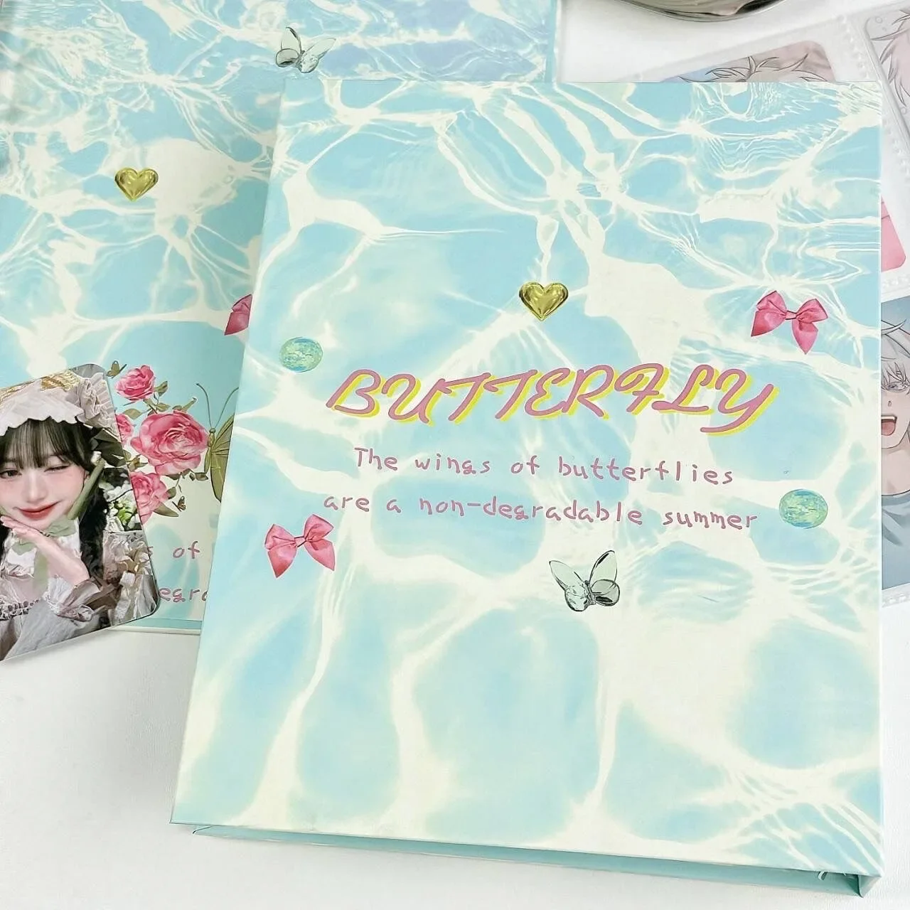 IFFVGX Butterfly A5 Binder Photocard Holder Kpop Idol Photo Album Kawaii Photocards Collect Book Album for Photographs 포토카드 포장용품