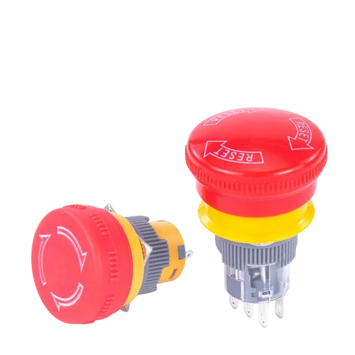 Imagen 2 del producto Botón de parada de emergencia de plástico ultrafino de 16/22mm, interruptor de emergencia tipo seta, parada de bloqueo automático, pila de carga, corte de energía y encendido y apagado