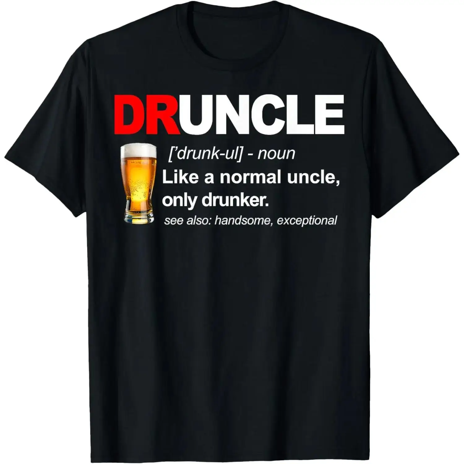 100 Percent Cotton Vintage Druncle Funkle Beer Humorous Cotton T-shirt for Drunk Uncle Costume