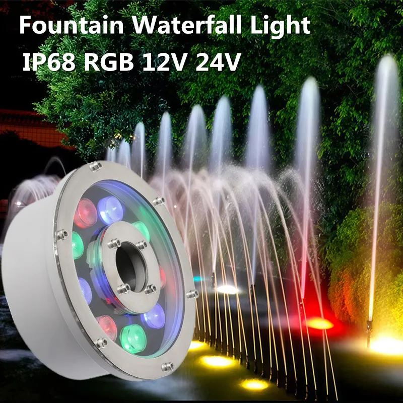 

Underwater Light Fountain Waterfall Pool Lighting 6W/9W/12W18W24W Waterfall for Swimming Pools with Lights Water Feature Outdoor