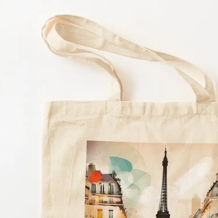 Paris abstract art street scene Tote Bag Women's bags eco pack custom canvas bag Women's shopping bag