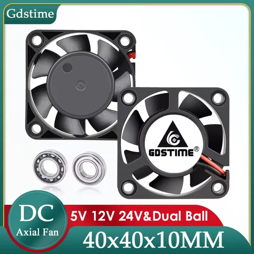 Ventilador Gdstime de 40mm DC 5V 12V 24V 40MM * 10MM ventilador de refrigeración sin escobillas 4CM Mini ventilador de doble bola 4010 ventilador para refrigeración de piezas de impresora 3D