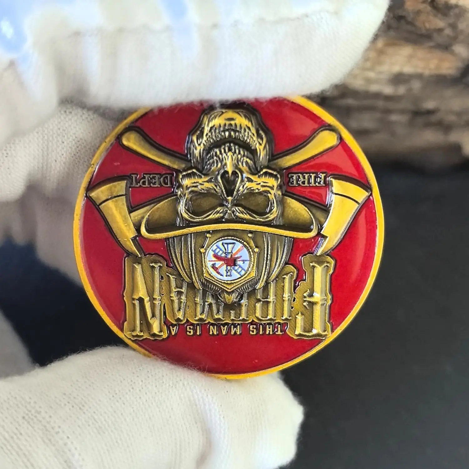 عملة تحدي Firefighter Honor & Bravery - وسام تحية باللونين الأحمر والذهبي مقاس 1.57 بوصة، هدية ملهمة للشجاعة والخدمة #5