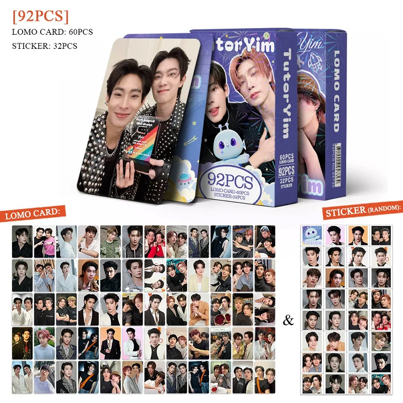 92PCS Thai BL Star Tutor & Yim Photo Cards with Mini Stickers Set