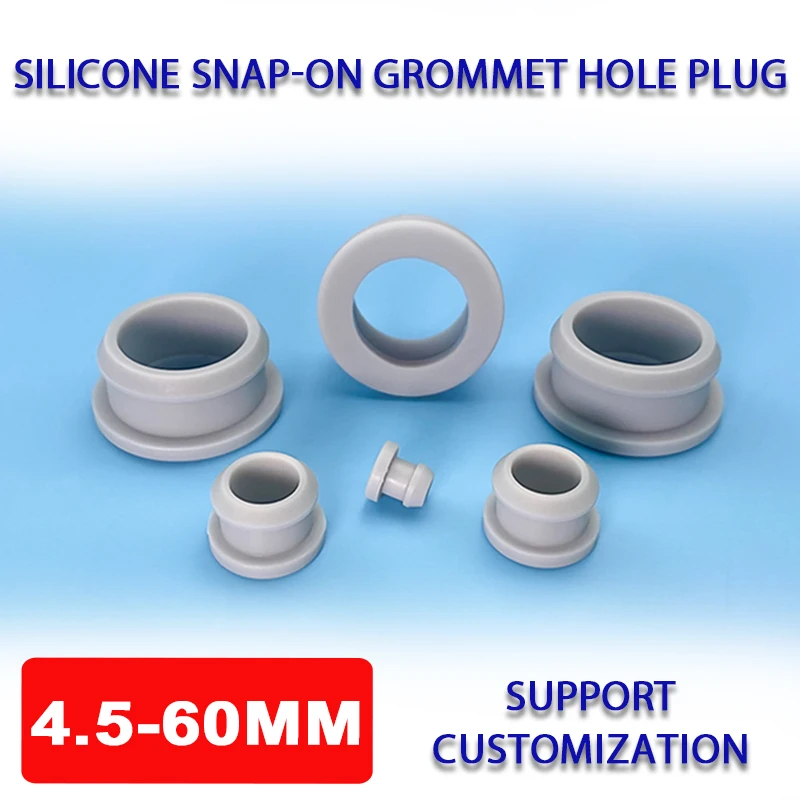 

Grey Silicone Rubber Snap-on Grommet Hole Plugs End Caps Bung Wire Cable Protect Bush Hollow O-rings Sealed Gasket 4.5-60.6mm