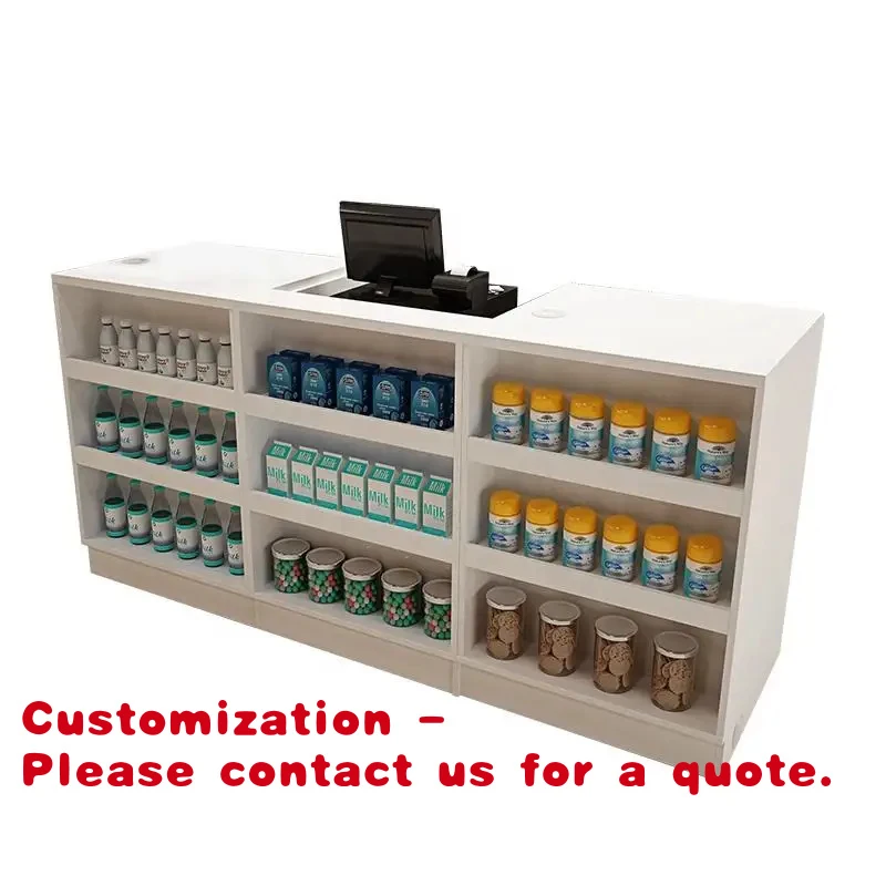 

Customize.Hot-selling Double-shelf Convenience Store Cash Counter Supermarket Checkout Register Counter Retail Store
