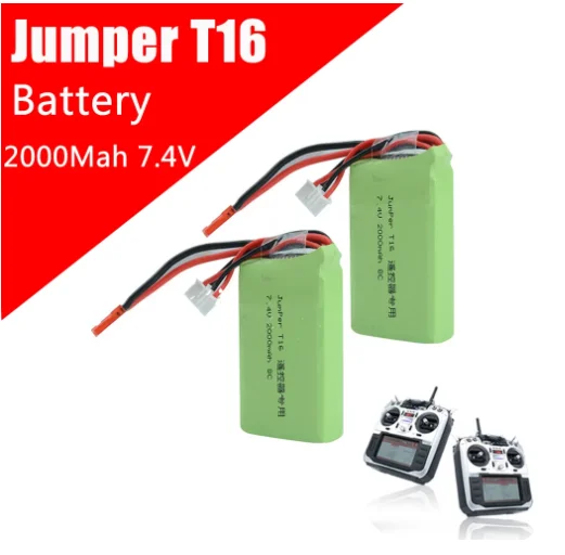 2PCS Upgrade 7.4V 2000MAH Lipo Battery For Jumper T16 Remote Control Transmitter High Quality Lipo Battery Drone Accessories