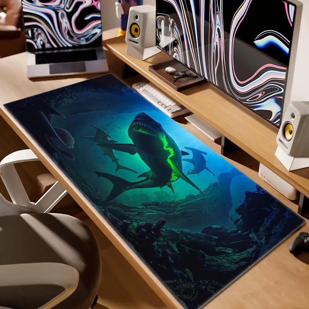 Underwater World Anime Mouse Pad Laptop Shark Gaming Accessories Mousepad Office PC Gamer Non Slip Cabinet Desk Mat Large Carpet