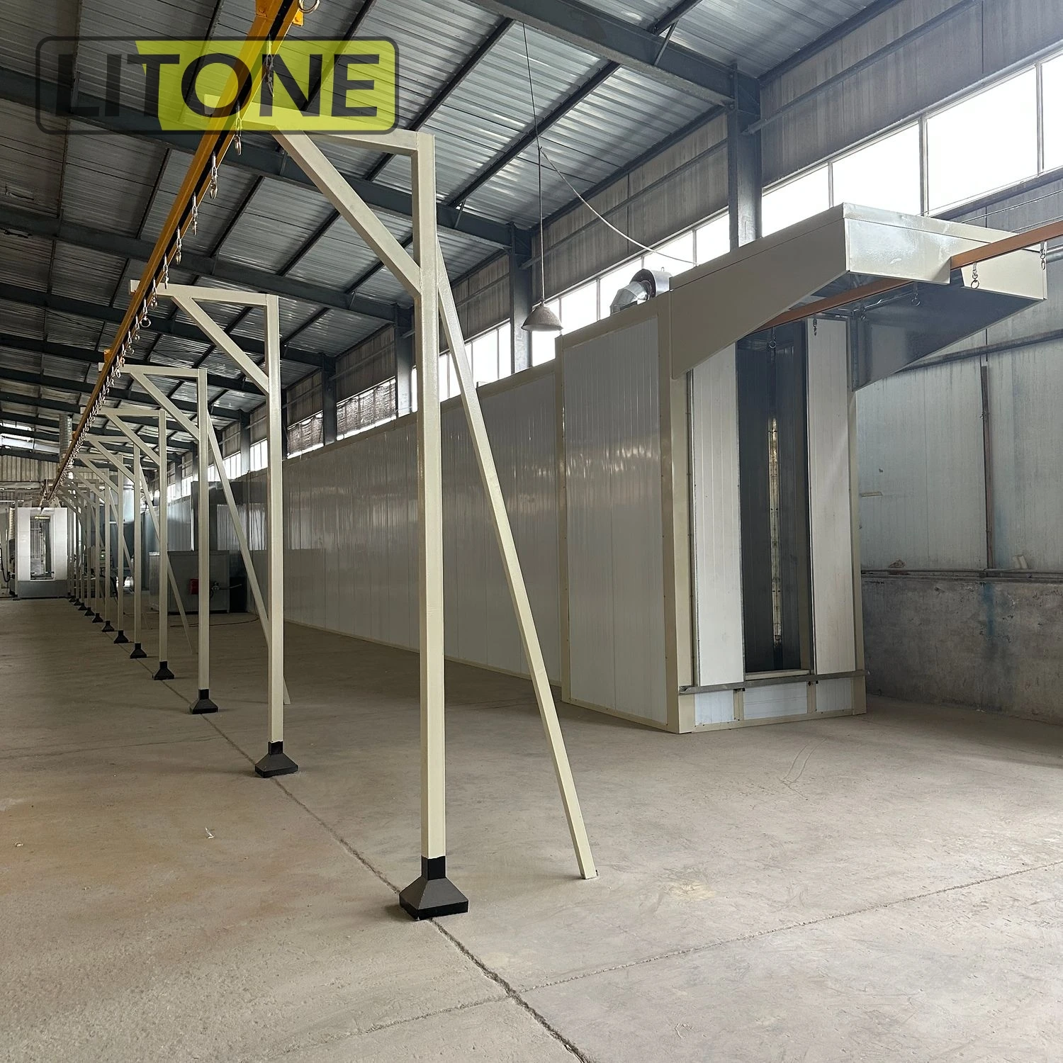 Advance Design Build Drying Burner Fence Pvc Manual Powder Coating Horizontal Line Machine Oven