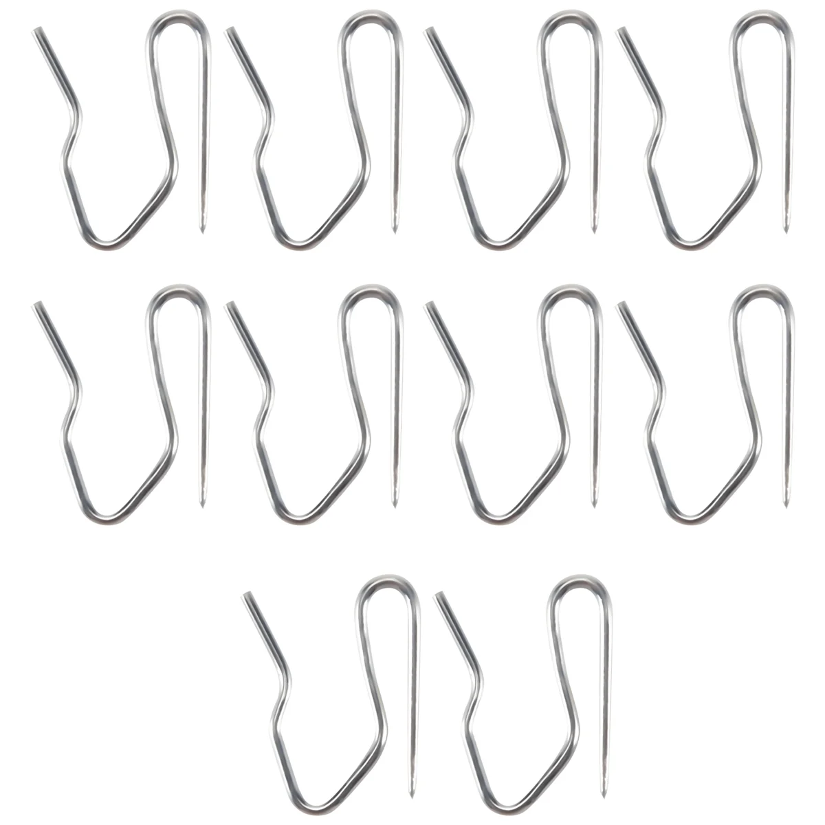 Prata cortina ganchos, 10pcs
