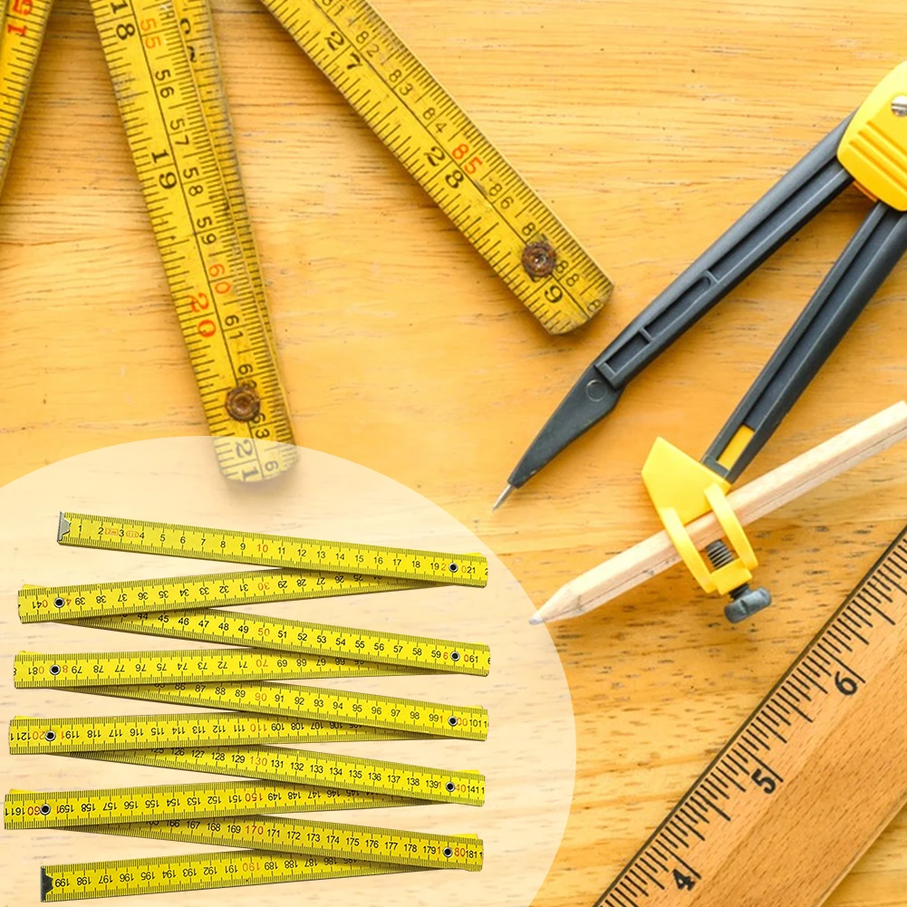 مقياس متري مكتبي قابل للتعديل ، مسطرة قابلة للطي للعمل بنفسك ، تعليم مدمج للقرطاسية لقياس دقيق ، نجارة ، 2 متر