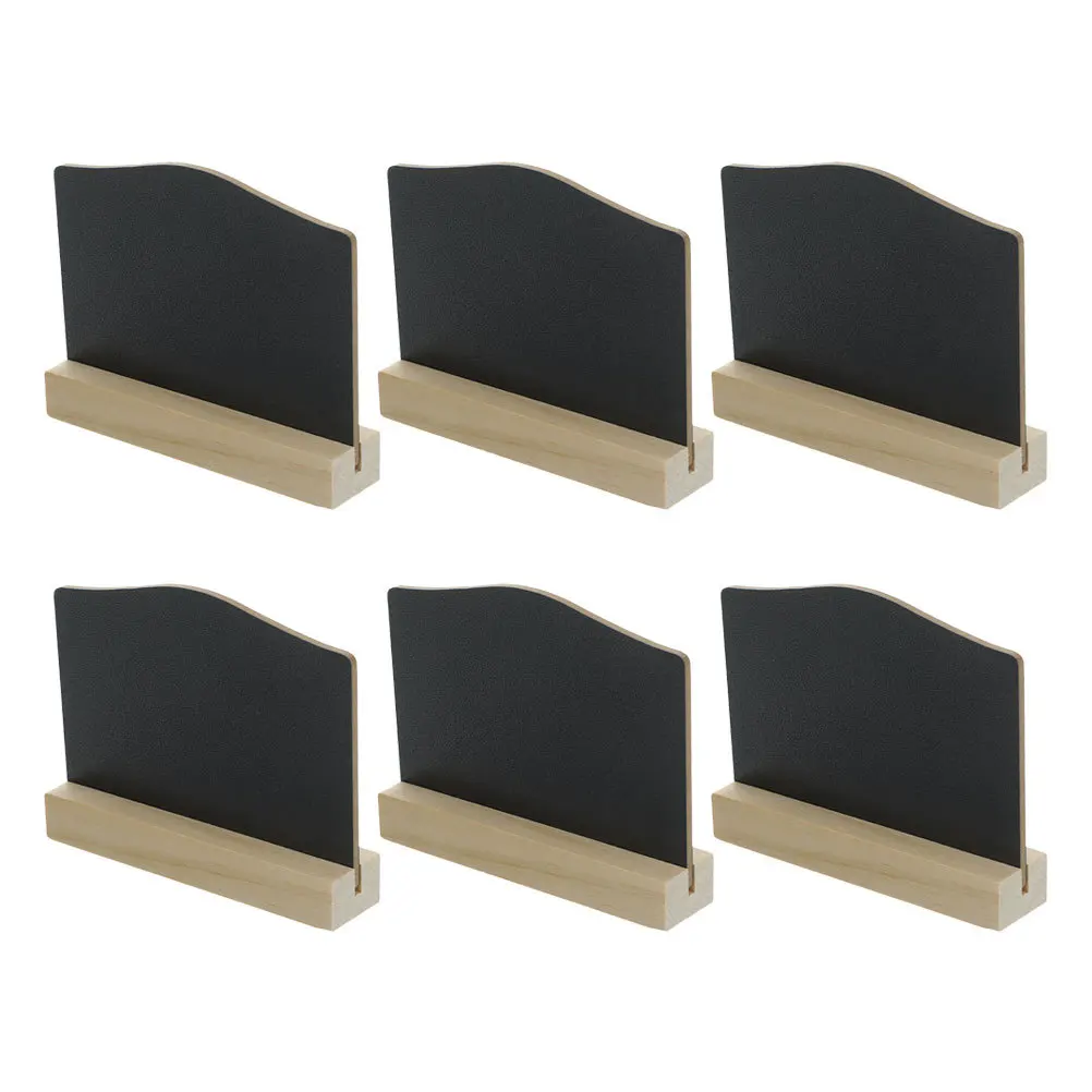 6Pcs Mini Double-Sided Chalkboard Signs Small Wooden Blackboard Tabletop Display for Notes Reminders Desktop Chalkboard