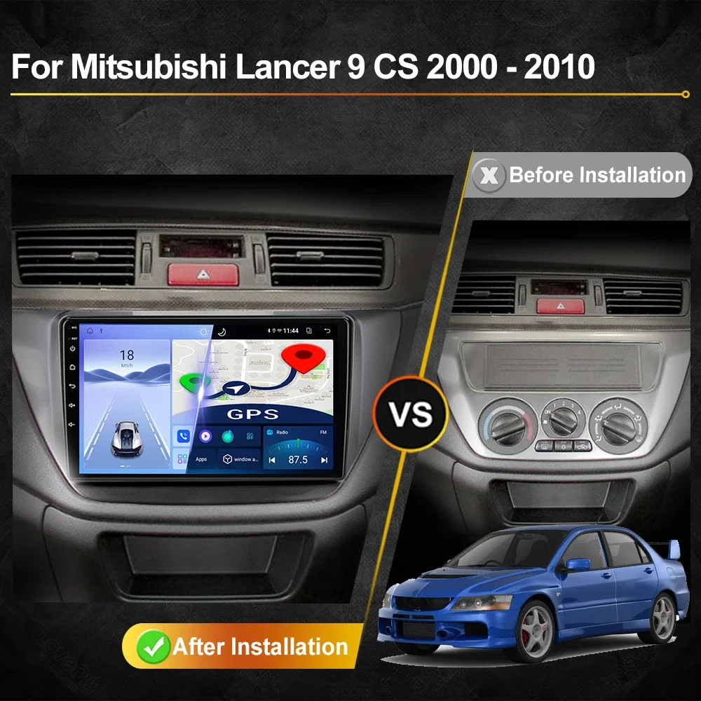 For Mitsubishi Lancer 9 CS 2000 - 2010 Android Car Radio Automotive Multimedia Player GPS Navigation Carplay Screen Auto Stereo