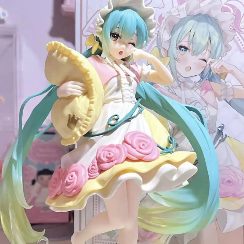 In magazzino originale Hatsune Miku Action Figure 20Cm Anime Kawaii Sleeping Beauty Hatsune Doll Model giocattoli da collezione ornamenti