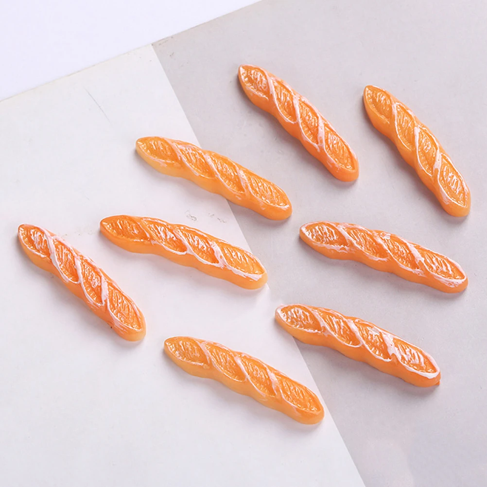 

16 Pcs DIY Resin Accessories Imitation Baguette Bread Artificial Food Decoration