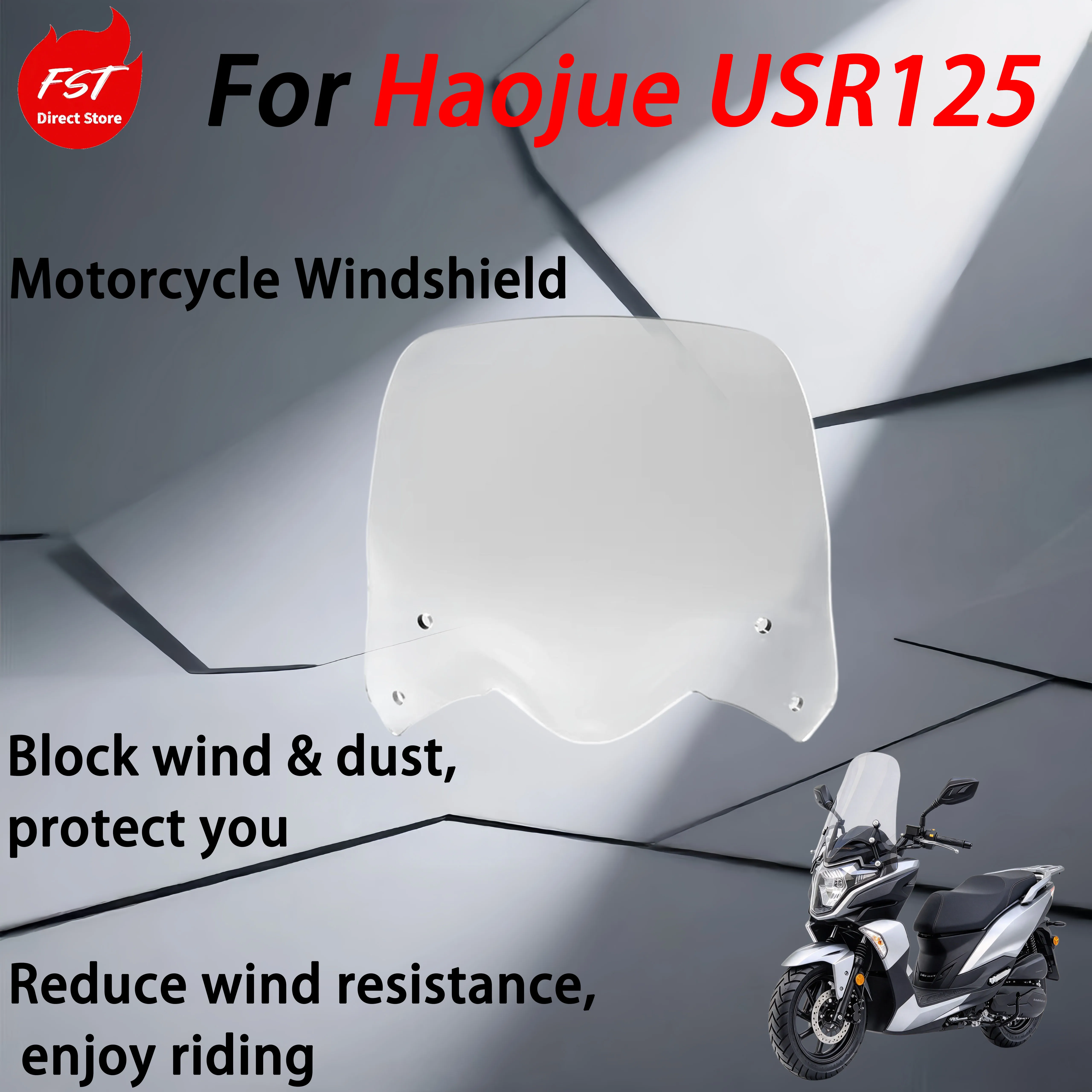 For Haojue USR125 Before installing the accessory, simply attach the front windshield wiper blade to the front windshield frame.