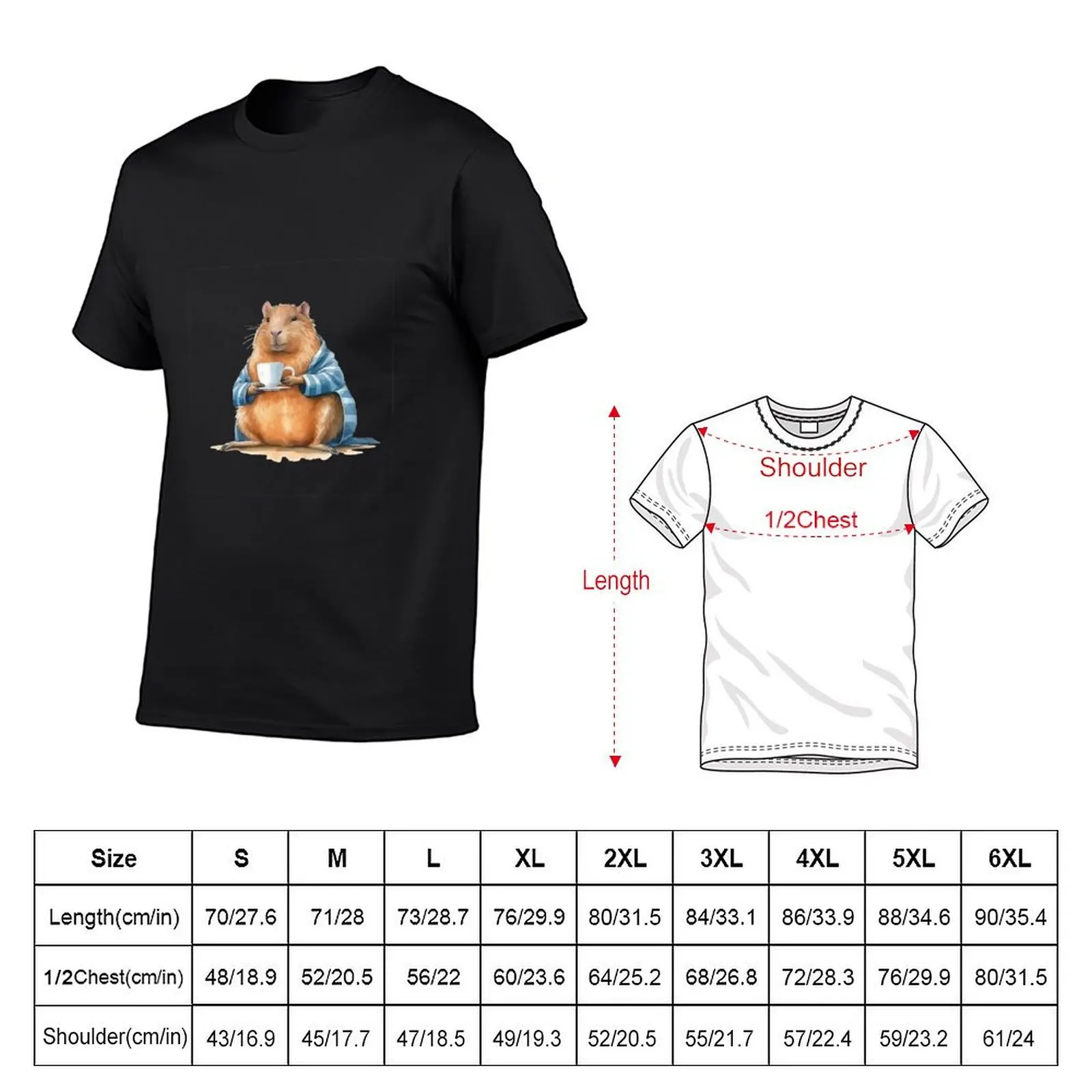 T-shirt da tè mattutino accogliente per criceti taglie forti abbigliamento kawaii magliette da uomo