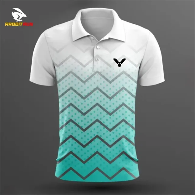 2024 New Summer Casual Badminton Lapel shirts Men\'s Sport Short-sleeved Polo Shirts Table Tennis Tshirt Running Men T-shirt tops