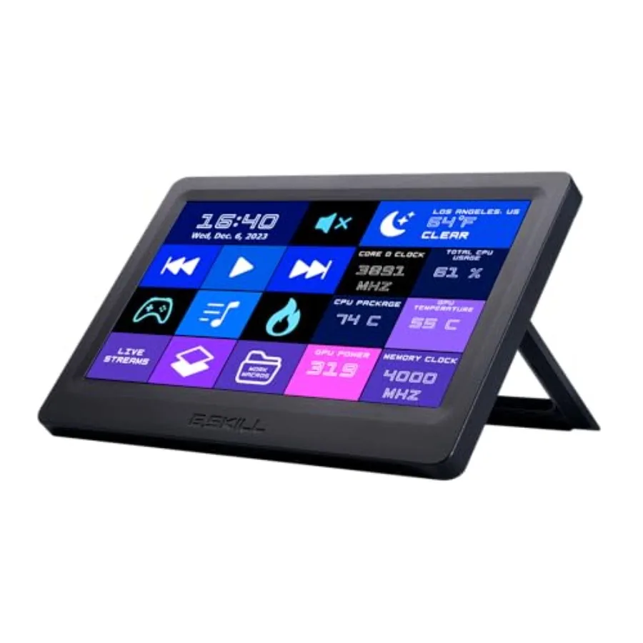 

WigiDash PC Command Panel - 7 inch Touch Display Up to 20 5x4 Widget Grid Customizable Hotkeys/Shortcuts/Widgets Monitor System