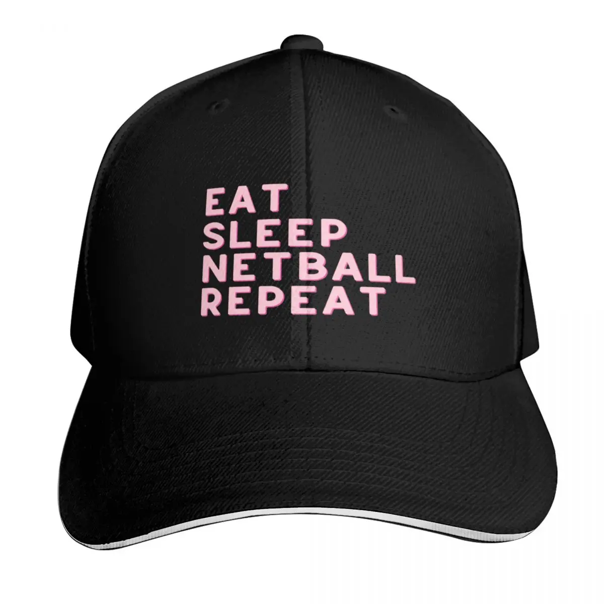 Eat Sleep Netball Repeat Baseball Cap Casual Daily Wear Quick Dry Performance Cotton Twill Breathable