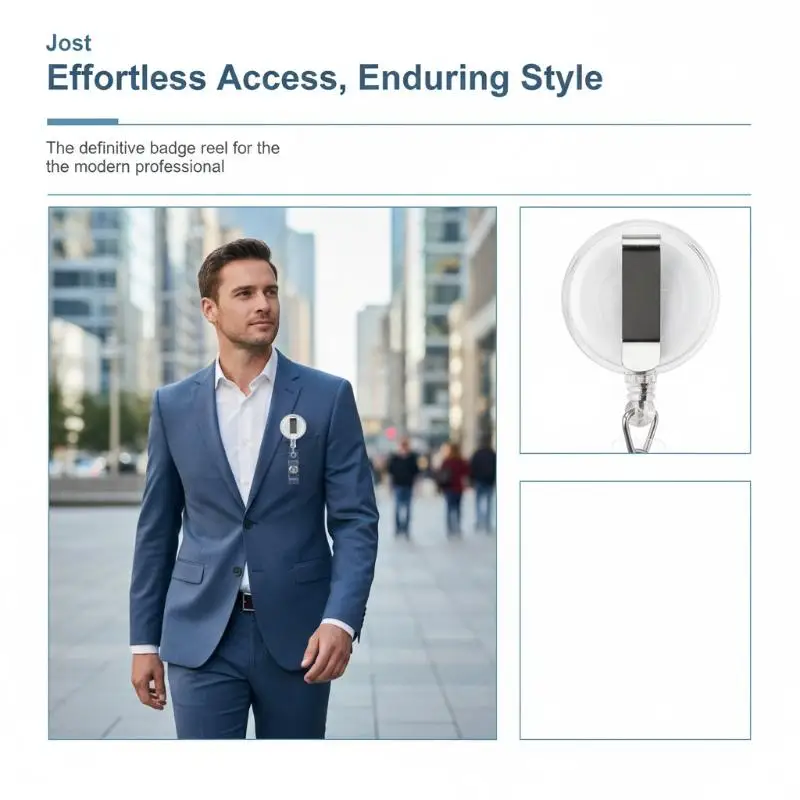 Retractable Badge Reels With Heavy Duty Belt Clip Smooth Retraction For Nurses Office Staff Students Use