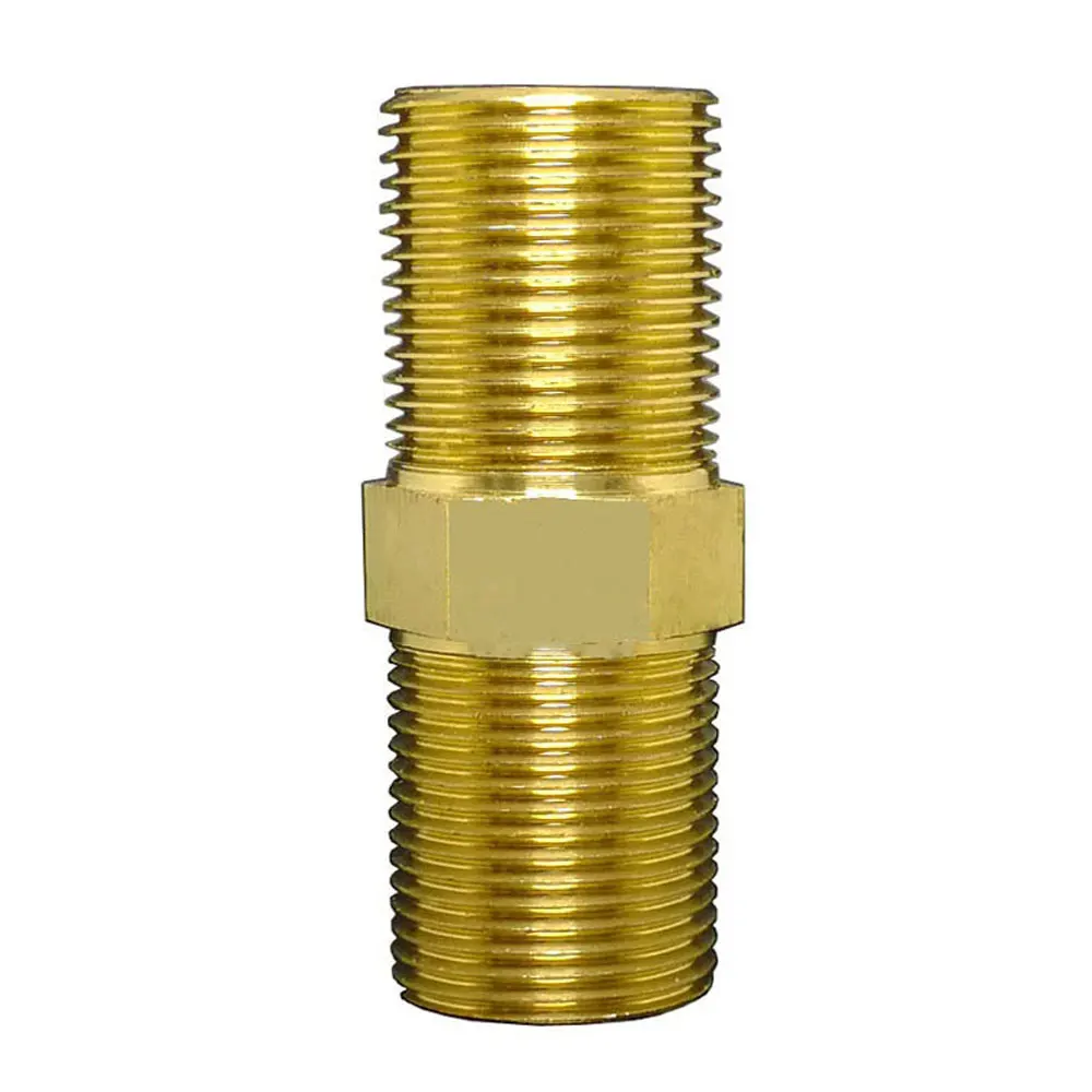 Lengthen Brass Pipe Hex Nipple Fitting Quick Coupler Adapter 1/4 3/4 1 BSP Male To Male Thread Extension Water Oil Gas Connector