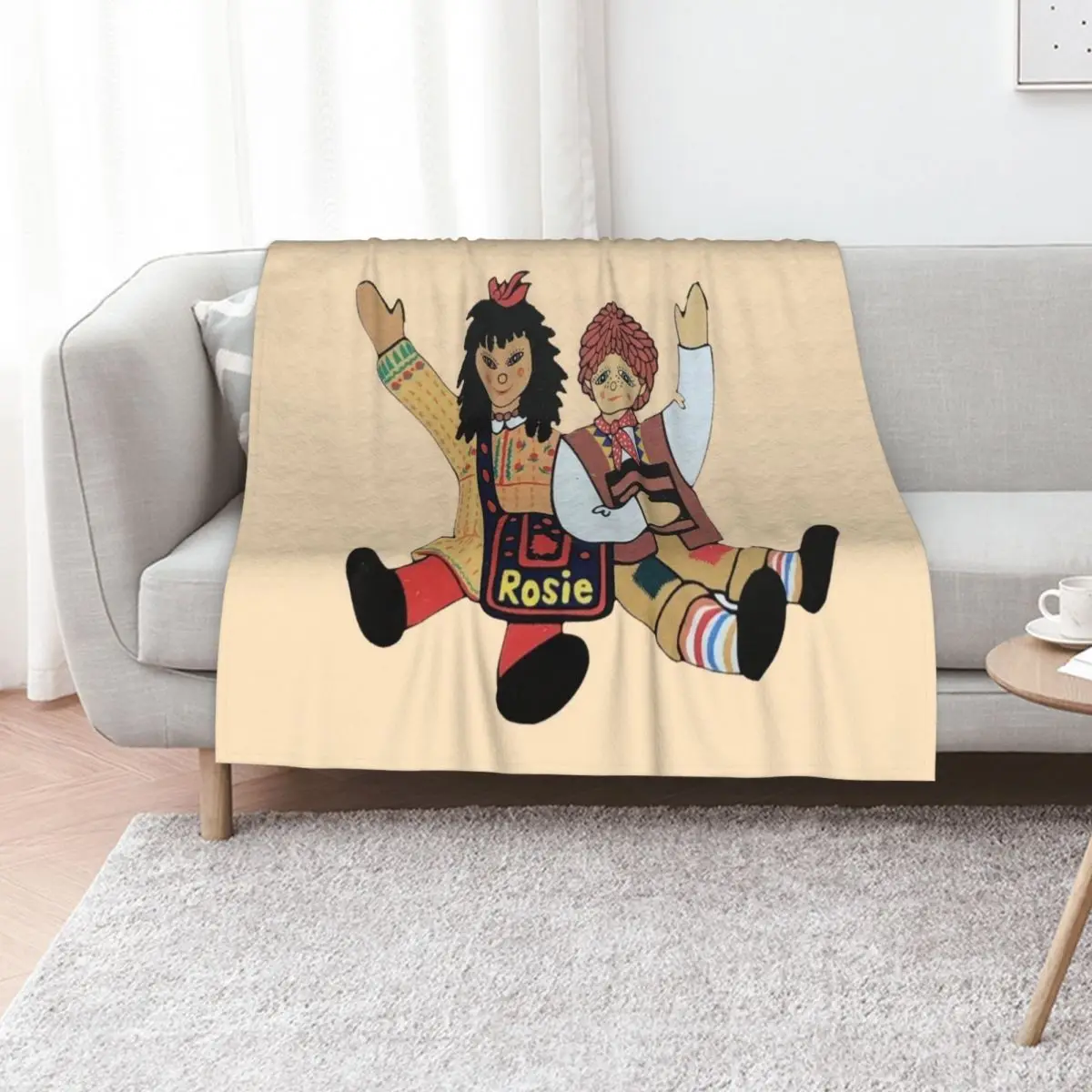Rosie and Jim dolls Throw Blanket Cozy Throw Blanket for Bed Sofa Chair