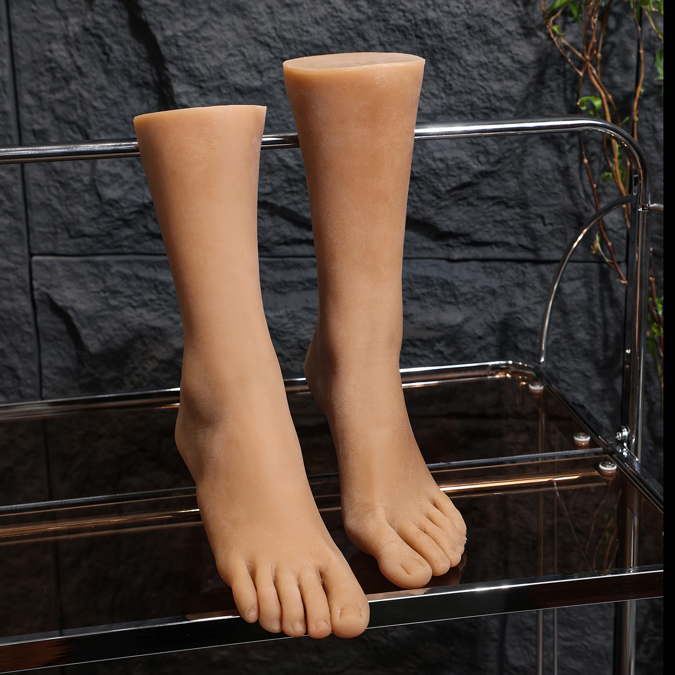 Manequim de prática de unhas falsas, modelo realista de pé feminino tpe t38 para massagem de pernas, sapatos e meias, adereços de exibição