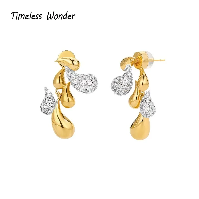 

Вневременные серьги-гвоздики Wonder из латуни с цирконием и гео-каплями, женские дизайнерские ювелирные изделия, модный подарок, стильный простой аккуратный 5133