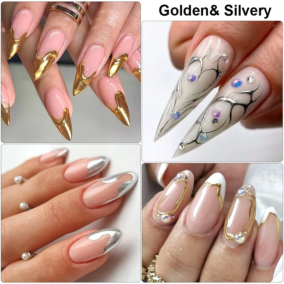 24 Farben Magischer Spiegel-Nagelglitzer Sommer Chrom Rosa Gold Silber Pigmentflocken Y2K Metallischer Effekt DIY Reibstaub – Detail 5