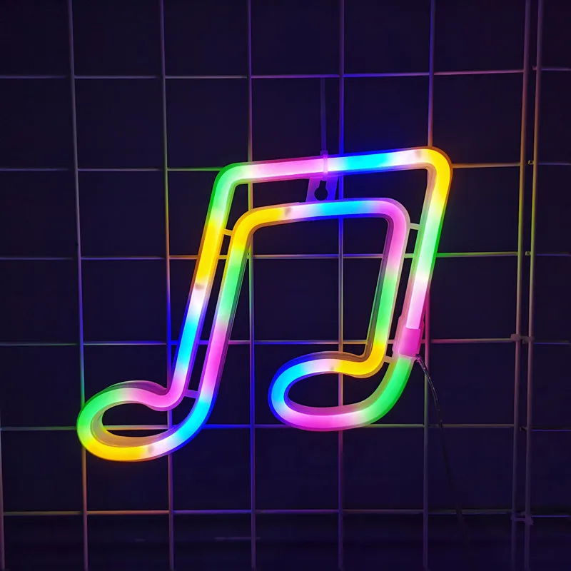 LED Musical Note Neon Light Festival Atmosphere Decoration Neon Lamp Glowing For KTV Bar Party Bedroom Wall Decor  Adult Gift