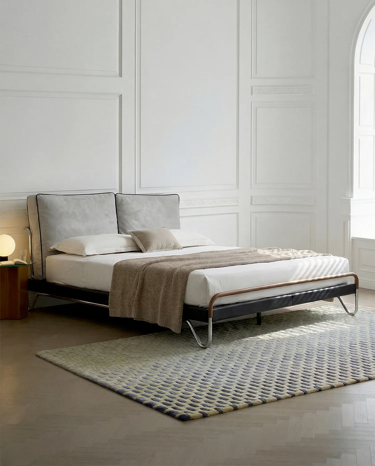 Extremely thin bedside matte cloth double bed master bedroom soft removable washable cloth bed