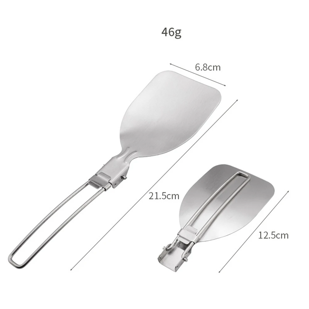 Stainless Steel Folding Spoon Paddle for Camping, Hiking, Fishing, Backpacking, Picnic or Home Use, Easy to Clean and Store