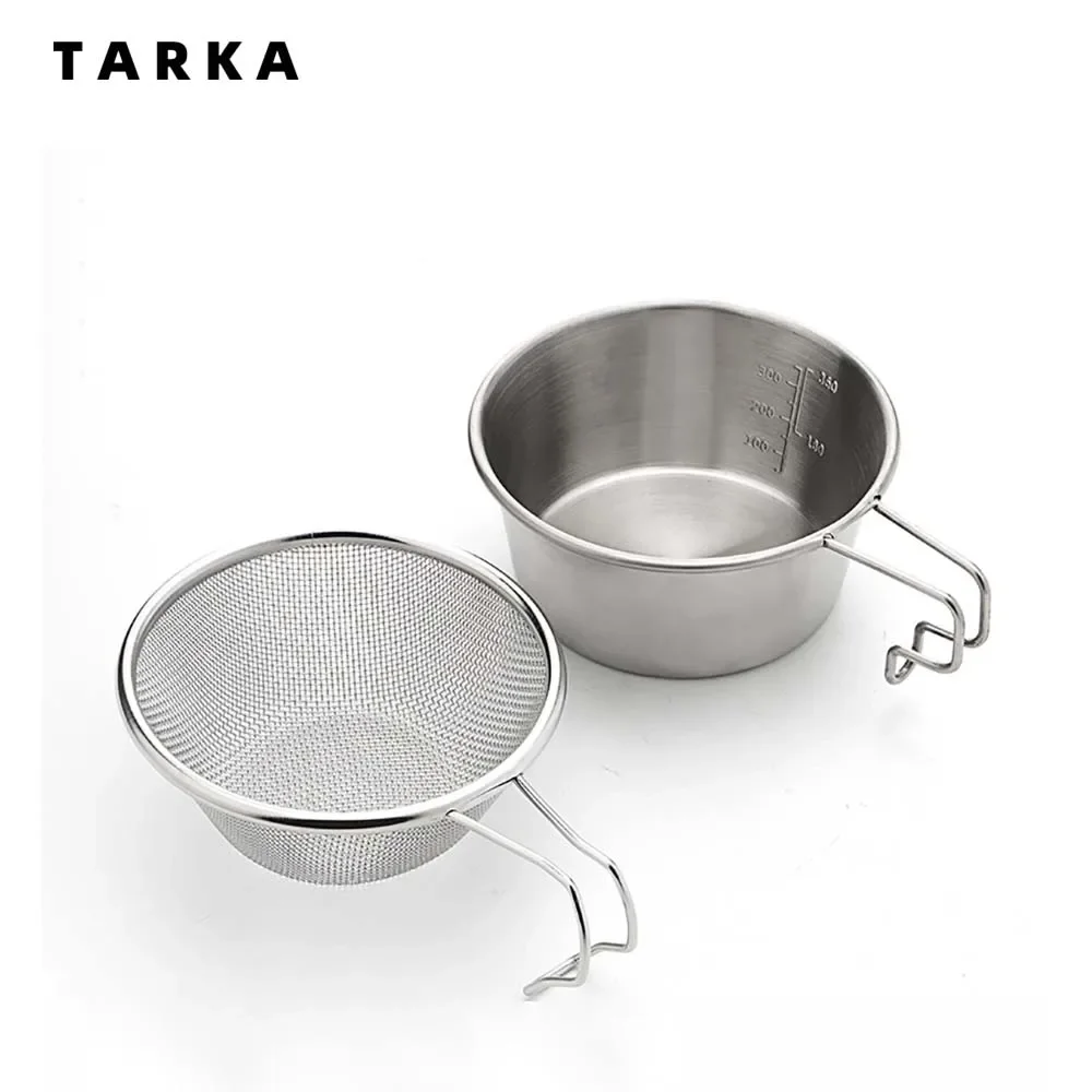 TARKA Set di reti per filtri per ciotole da neve da campeggio Forniture da campeggio Ciotola da picnic Tazza da escursionismo Set di attrezzi per attrezzature da campeggio per barbecue da picnic all'aperto