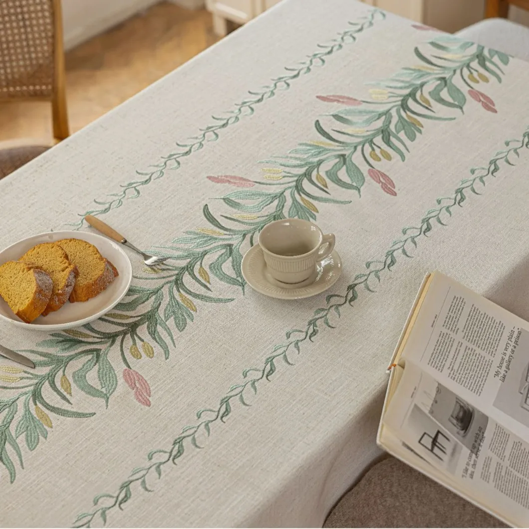 

Embroidered Tassel Rectangular Tablecloth Party Holiday Decoration Dining Table Cloth Coffee Table Sofa Cover Towel Cover Blanke