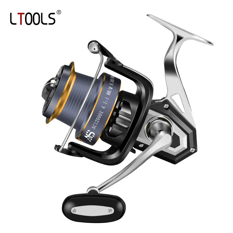 Fishing Reel 5.1:1/4.1:1 Durable Gear Maximum Resistance 13kg Smoother Winding Rotary Fishing Reel Remote Casting Sea Pole Wheel