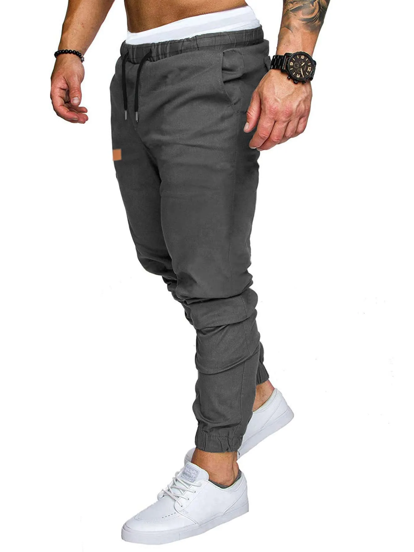 2024New Men\'s Casual Sports Pants Sweatpants Male Jogger Cargo Harem Pencil Pants Trousers Multi-pocket Sweatwear