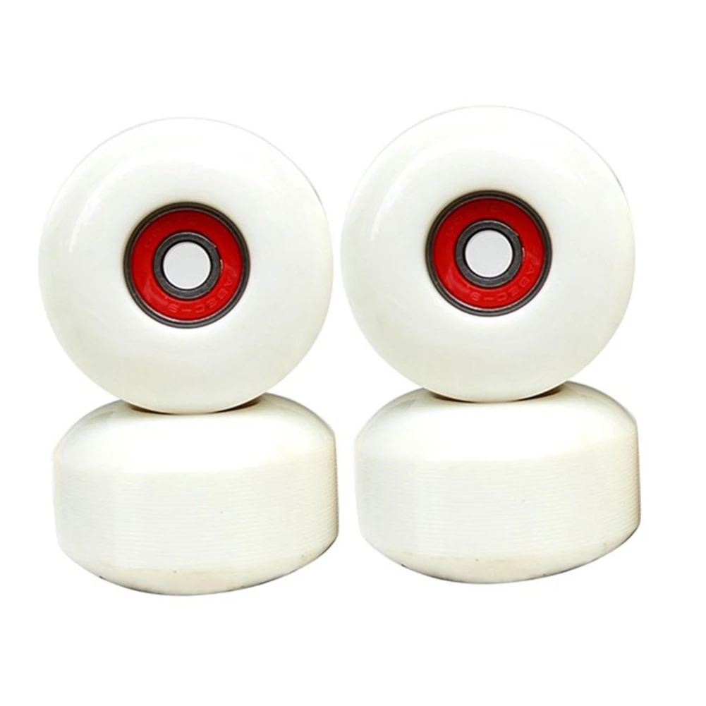 4Pcs Wheels 52mmx32mm 95A High-Density 8Pcs Bearings PU Skate Wheel Fish Board Wheel for ,White