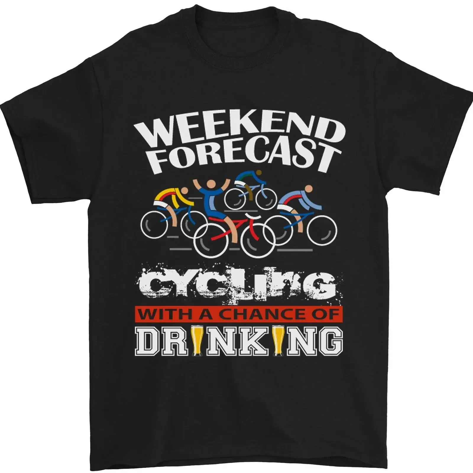 Wochenende Forecast Fahrrad Cyclist Lustig Herren T Shirt 100 Baumwoll vintage Washed Casual Versatile Top For Everyday Wear