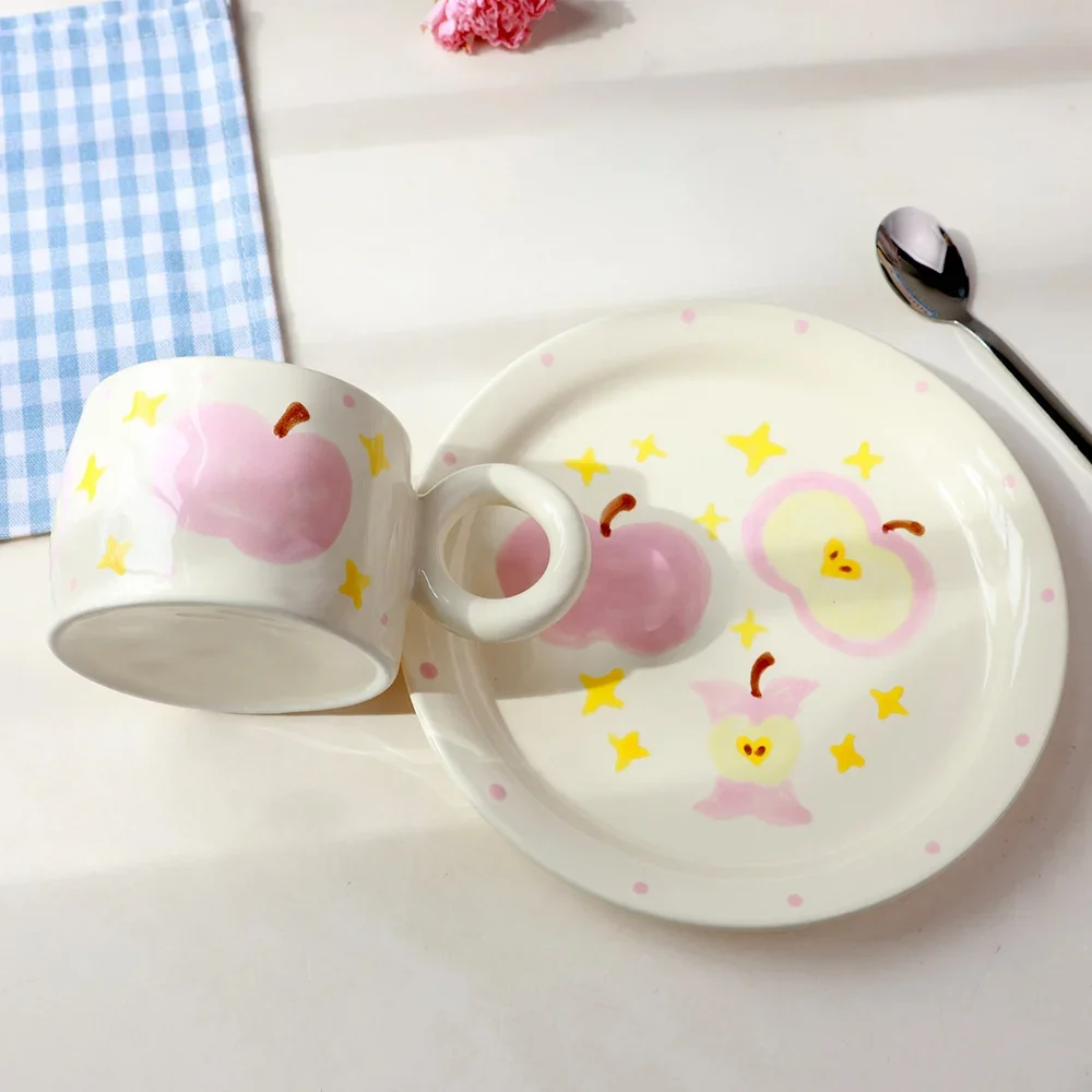 Cute Sweet Ceramic Plate Korean Ins Creative Restaurant Homehold Tableware Snacks Cake Dessert Plates Kitchen Supplies