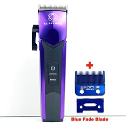 KULILANG R77F Professional Electric LCD Display Hair Clipper FADE+DLC Coated Blade High Power 7200RPM Quality Trimmer Barbers