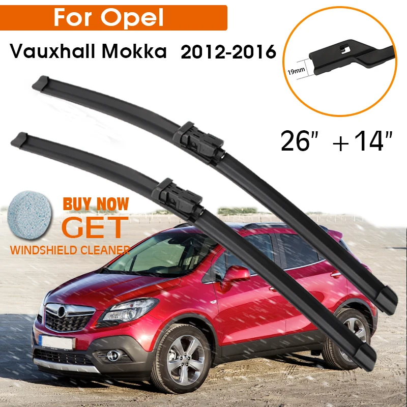 

Car Wiper Blade For Opel Vauxhall Mokka 2012-2016 Windshield Rubber Silicon Refill Front Window Wiper 26"+14" LHD RHD Accessorie