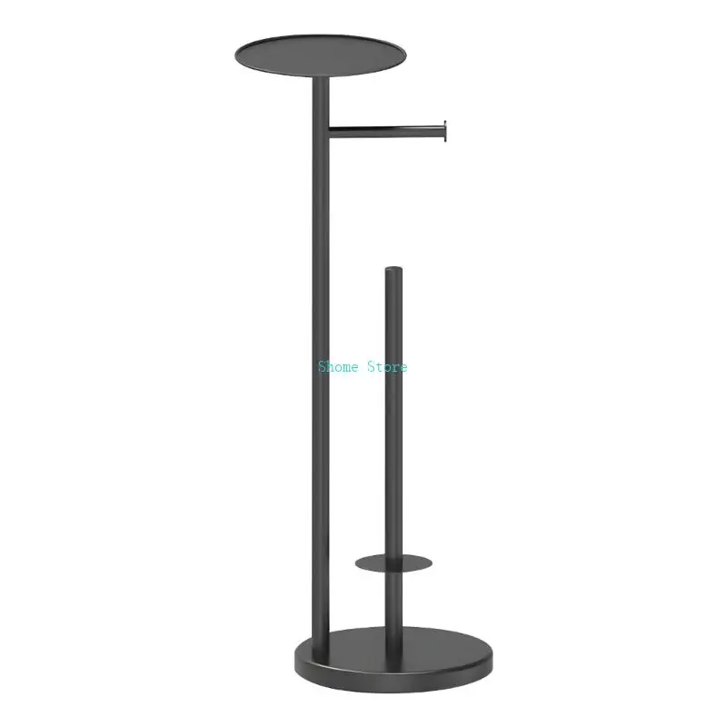 Metal Bathroom Tissue Paper Support Featuring Storage Bar For 3 Rolls M68E